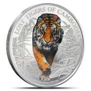 2026 Colorized Cambodia Lost Tigers 1 oz Silver Coin BU