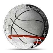 2020-P $1 Colorized Proof Basketball HOF Silver Coin
