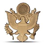 2026 Samoa Great Seal of USA Shaped 2 oz Silver Coin Gold Plated, with Box &amp; CoA