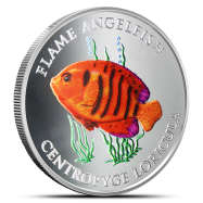 2025 Colorized Proof Pitcairn Islands Flame Angelfish 1 oz Silver Coin with Box &amp; CoA