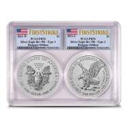 2021 Reverse Proof American Eagle Silver 2-Coin Designer Set PCGS PR70 FS Type 1 + 2, Dual Core