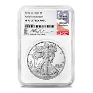 2022-W Proof American Eagle 1 oz Silver Coin NGC PF70 UCAM AR Michael Gaudioso Label