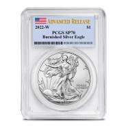 2022-W Burnished American Eagle 1 oz Silver Coin PCGS SP70 AR