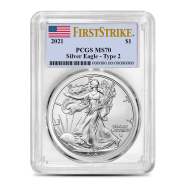 2021 American Eagle 1 oz Silver Coin PCGS MS70 FS Type 2