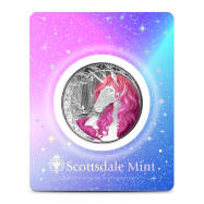 2025 Colorized Fiji Roselle Unicorn 1 oz Silver Coin Certi-Lock