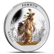 2026 Colorized Native America the Beautiful Kansas 1 oz Silver Coin with Box &amp; CoA