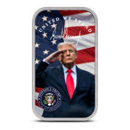 1 oz Silver Colorized President Trump United We Stand Bar New