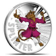 2025 1 oz Colorized Silver Tuvalu Teenage Mutant Ninja Turtles Splinter Coins (Box + CoA)