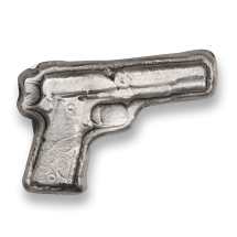 2 oz Silver MK Barz 9MM Hand Gun Poured Bars (New)