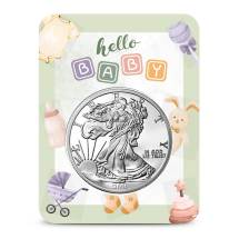 1 oz Silver Sunshine Walking Liberty Rounds (New, MintMark SI, New Baby Card)