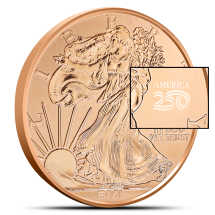 1 oz Reverse Proof Copper Sunshine Walking Liberty Rounds America250 Privy (New)