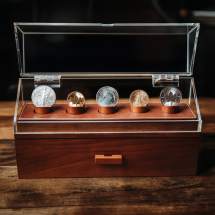 Walnut Coin Deck Display Cases w/ Storage