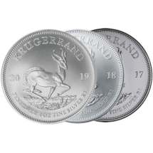 1 oz Silver South African Krugerrand Coins (Random Year)