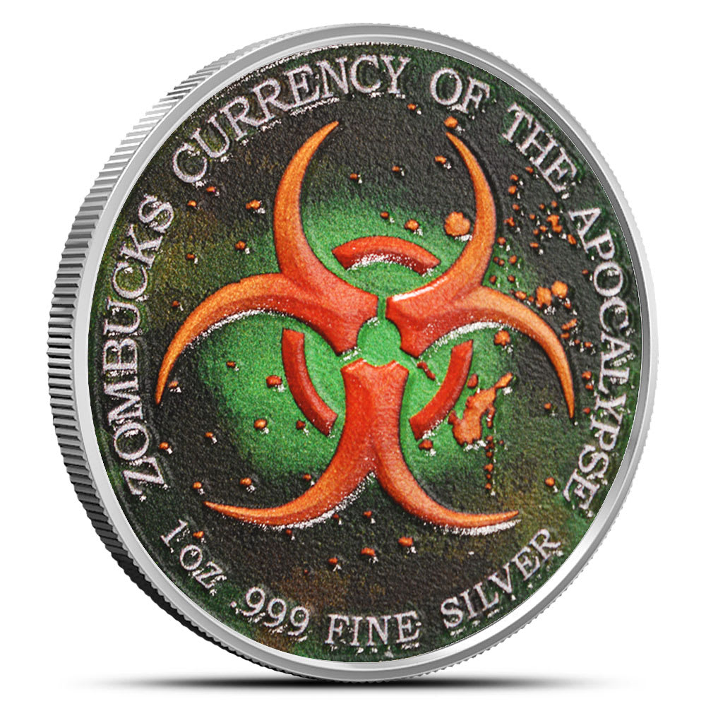 1 oz Silver Colorized Zombucks World Pandamonium Round - Provident