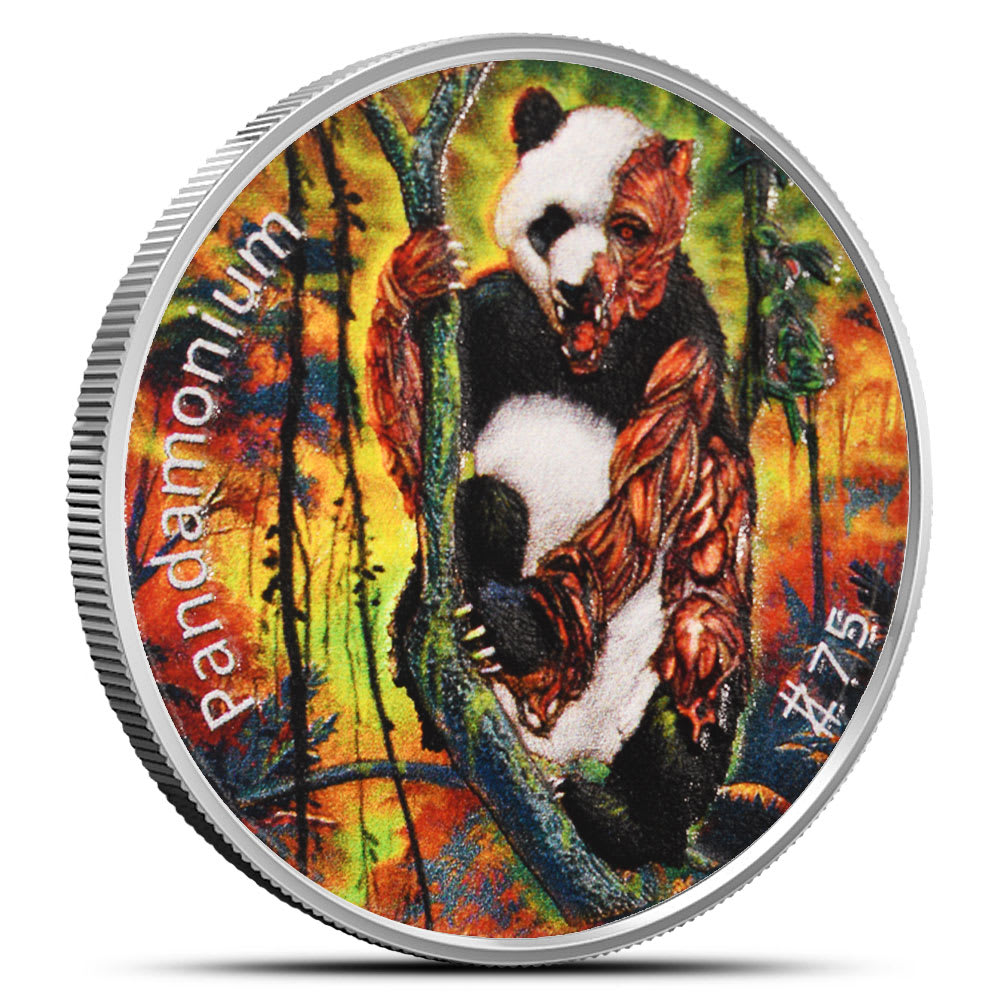 1 oz Silver Colorized Zombucks World Pandamonium Round - Provident