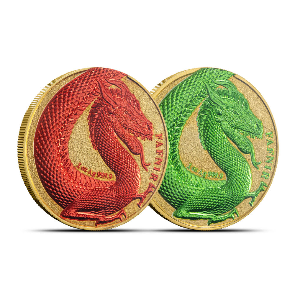 Silver 2020 Germania Fafnir Space Red & Green Set Gilded - Provident Metals™
