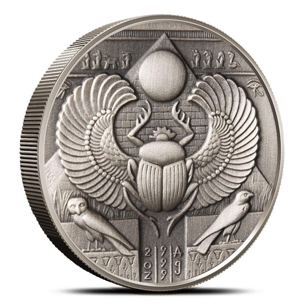 2 oz Silver Antique Egyptian Gods Ra Round Ultra High Relief - Provident  Metals™