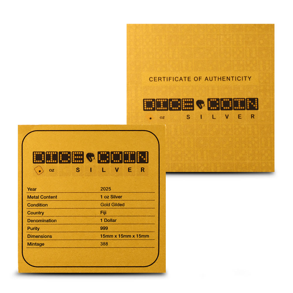 2025 Fiji Year of the Snake Dice 1 oz Silver Coin Gilded - Provident Metals™