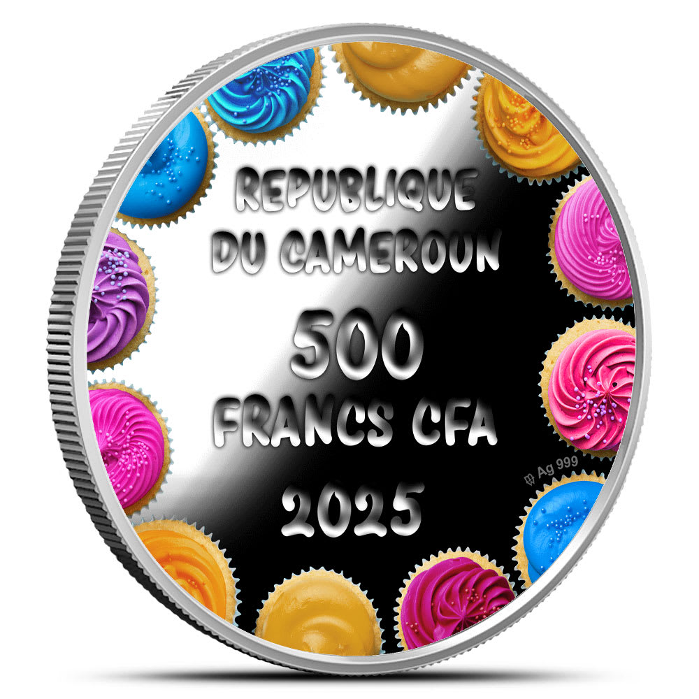 2025 17.5 Gram Proof Colorized Cameroon Silver Happy Birthday Coin