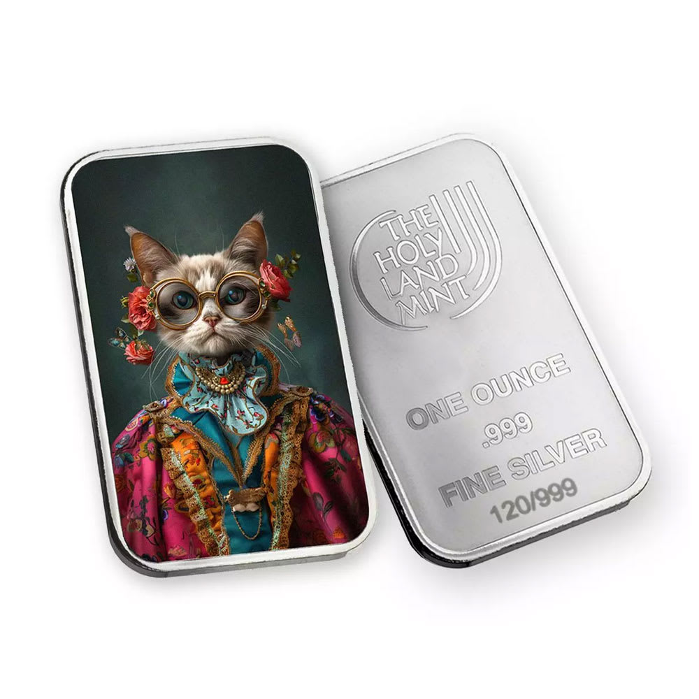 1 oz Colorized Silver Coco Human Cat Bar | Holy Land Mint