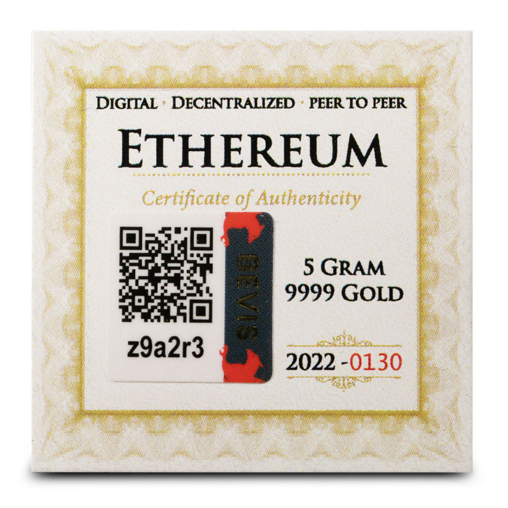 5 Gram Gold Crypto Commemorative Ethereum Round - Provident Metals™