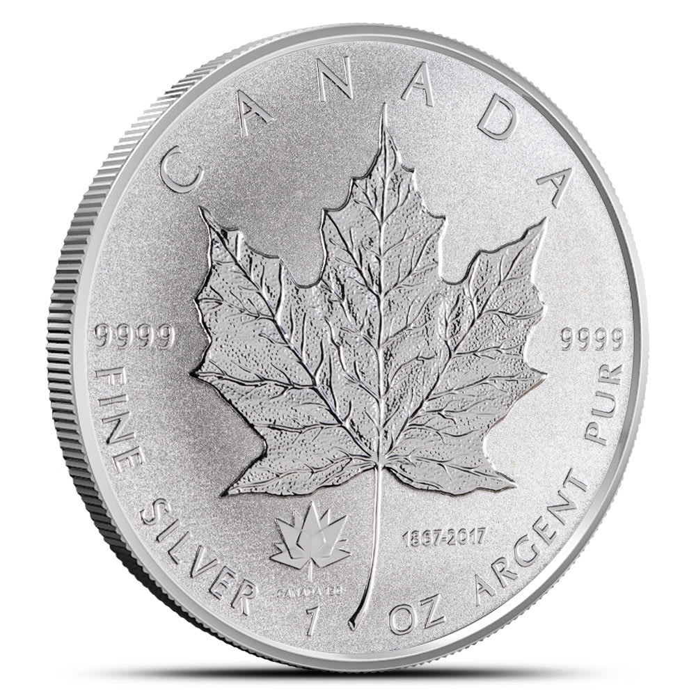 150th Anniversary Privy Canadian Maple Leaf Silver Coin