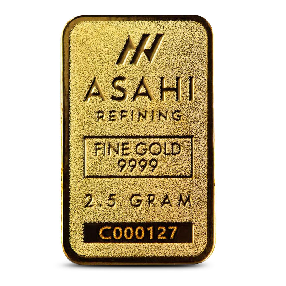 2.5 Gram Gold Bar New w/ Assay | Asahi - Provident Metals™