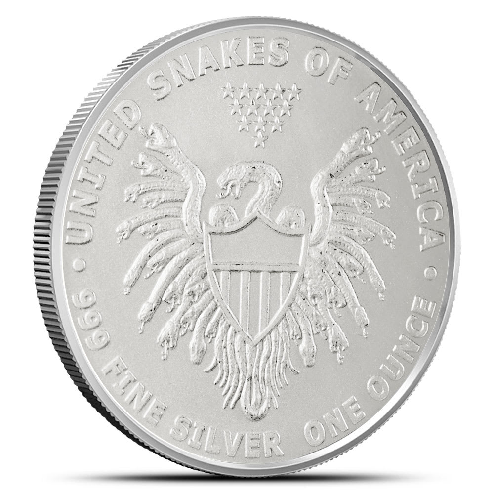 1 oz Indian Skull Silver Round (United Snakes of America Series #1, New) l  BGASC™