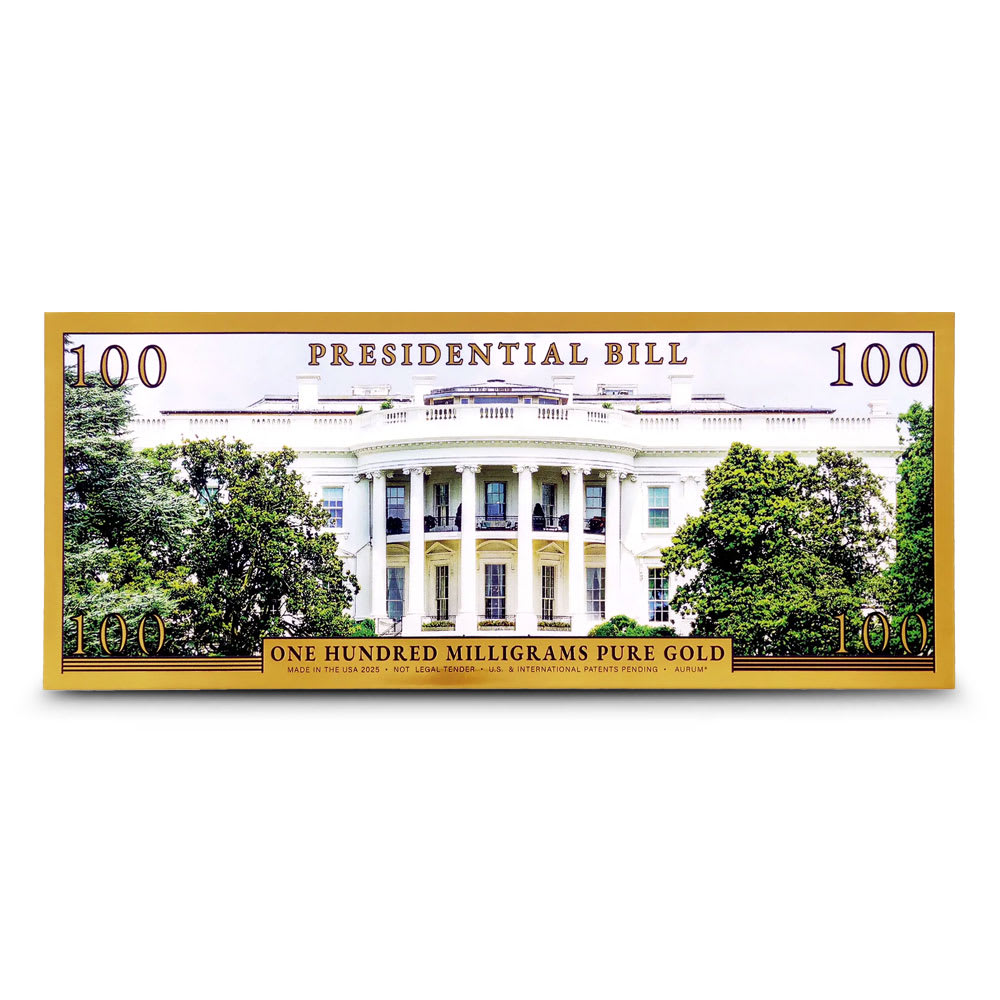 2025 100 Milligram Aurum Trump Presidential Bill Gold Note (New, White  House Reverse) l BGASC™