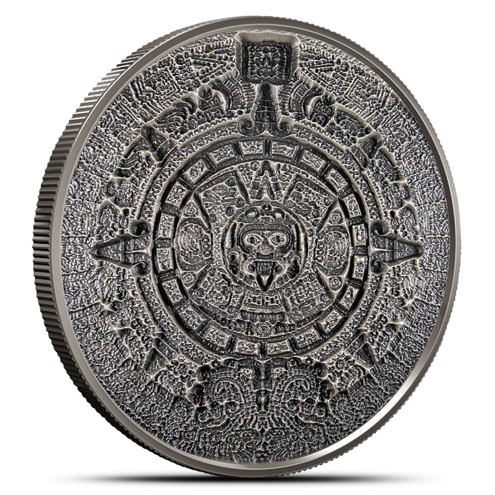 1 Kilo Silver Aztec Sun Stone Stacker New - Provident Metals™