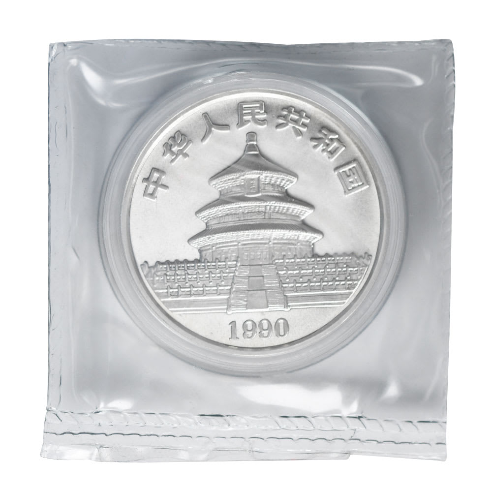 1990 Chinese Panda 1 oz Silver Coin Large Date, Sealed - Provident