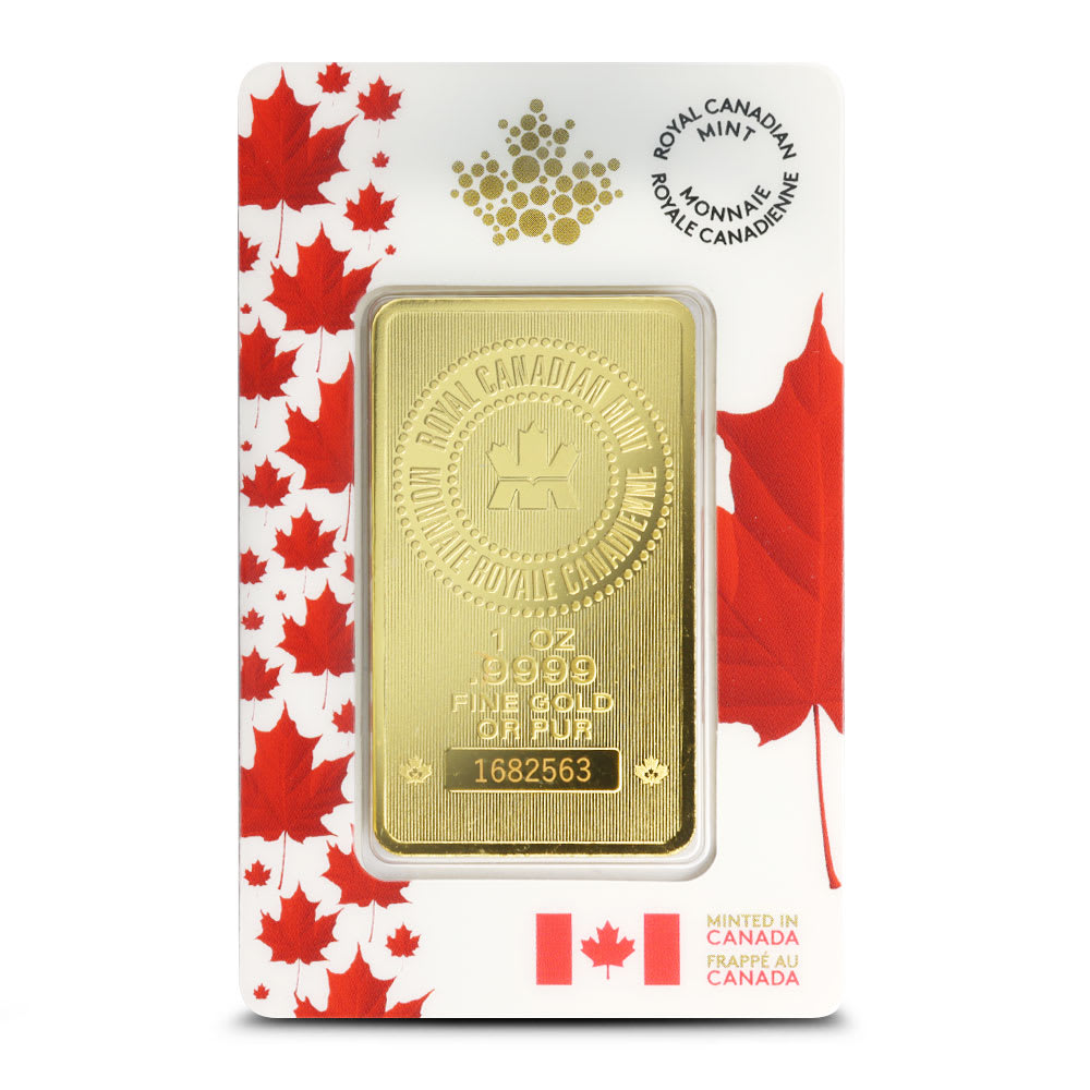 1 oz Gold Bar with Proudly Canadian Assay | Royal Canadian Mint - Provident  Metals™