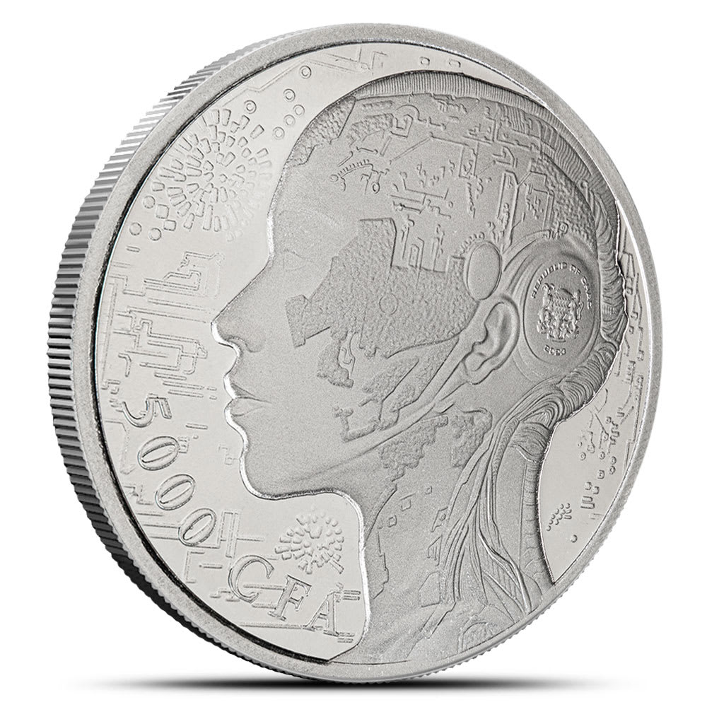 2023 1 oz Republic of Chad Silver AI Developed Coin (BU) l BGASC™