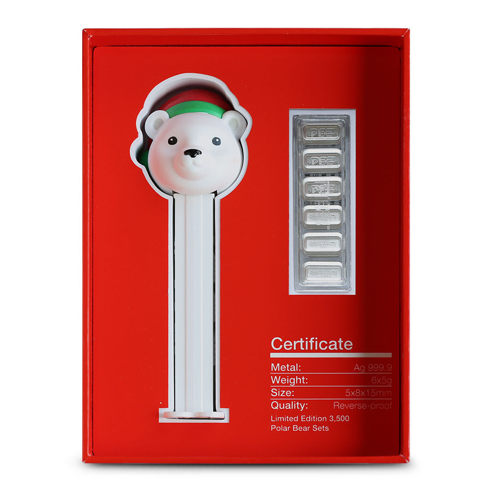 30 Gram Silver 2024 Polar Bear PEZ Wafers & Dispenser - Provident Metals™