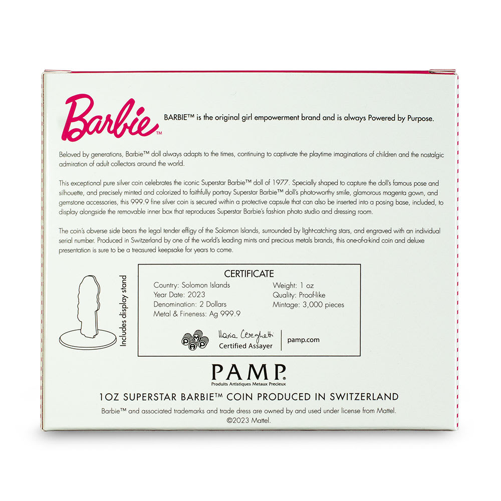 2023 Colorized Solomon Islands Superstar Barbie Silver Coin - Provident  Metals™