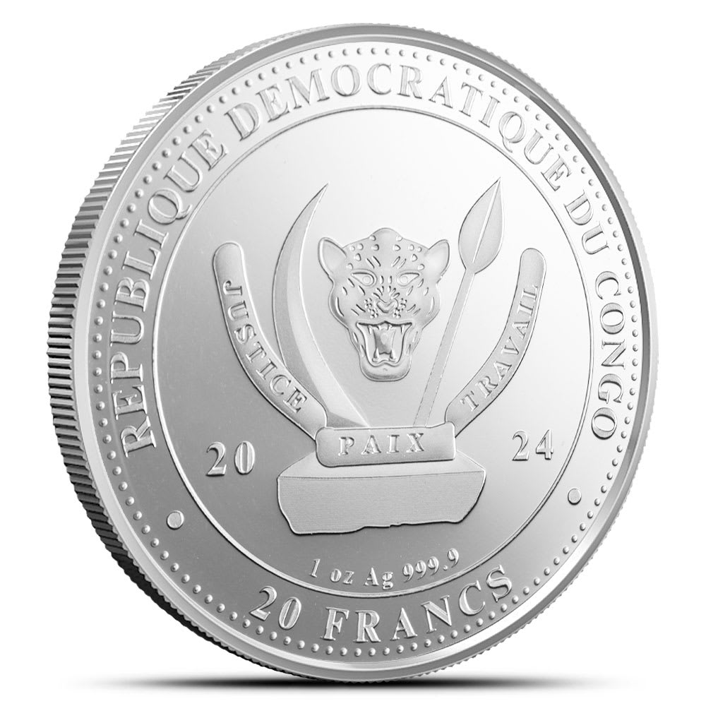 2024 Congo World's Wildlife Peregrine Falcon Silver Coin Gilded