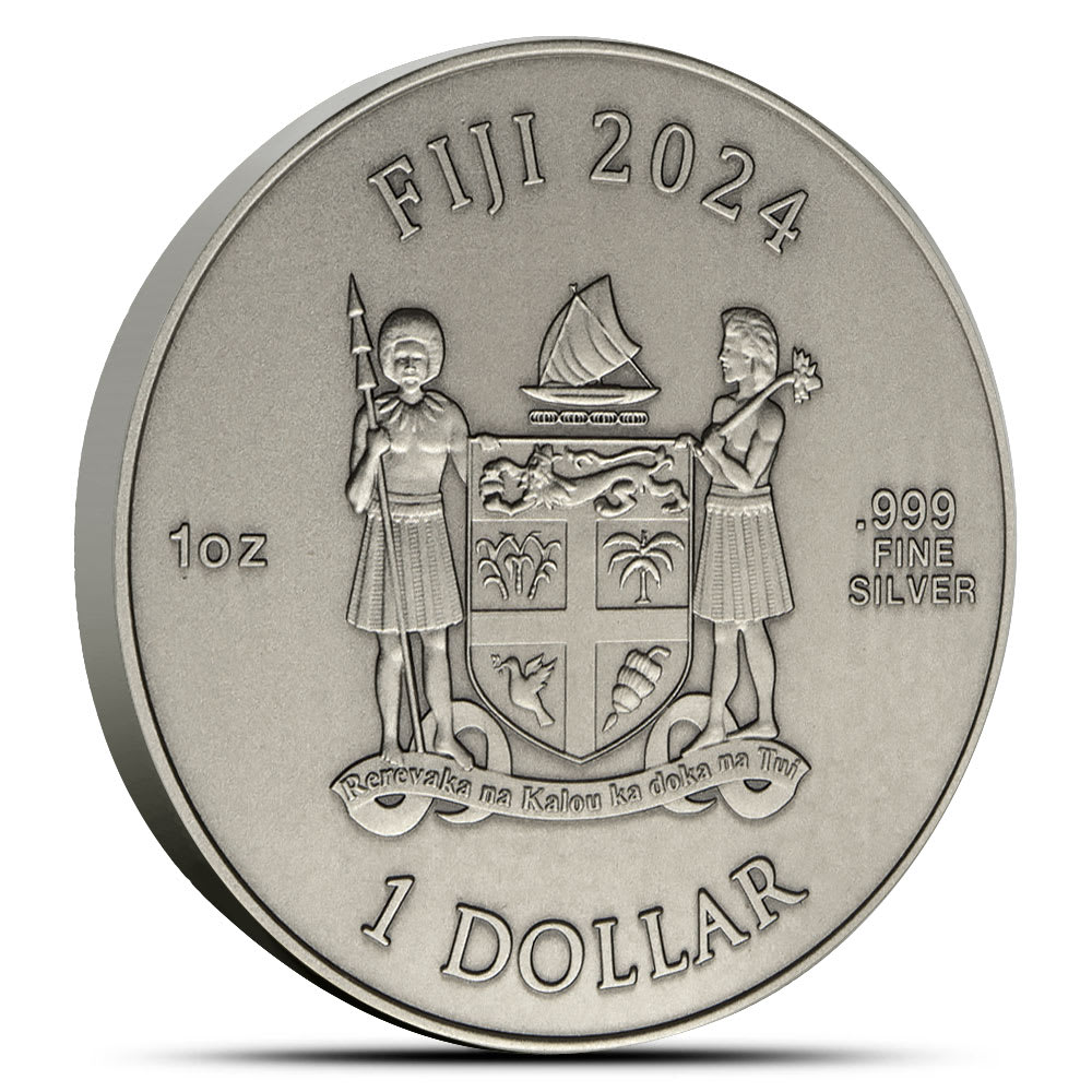 2024 Antique Colorized Fiji Dart 1 oz Silver Coin - Provident Metals™