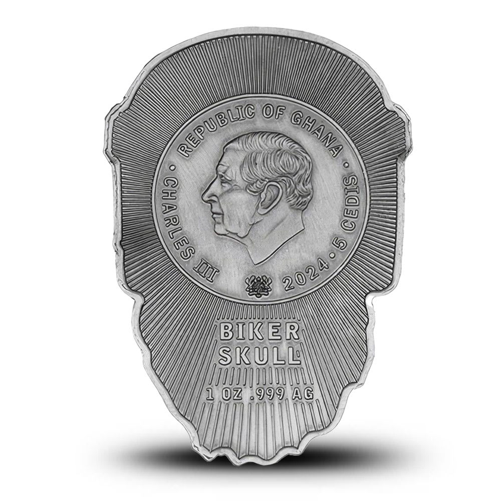 2024 Ghana Biker Skull 1 oz Silver Coin Ultra High Relief - Provident  Metals™