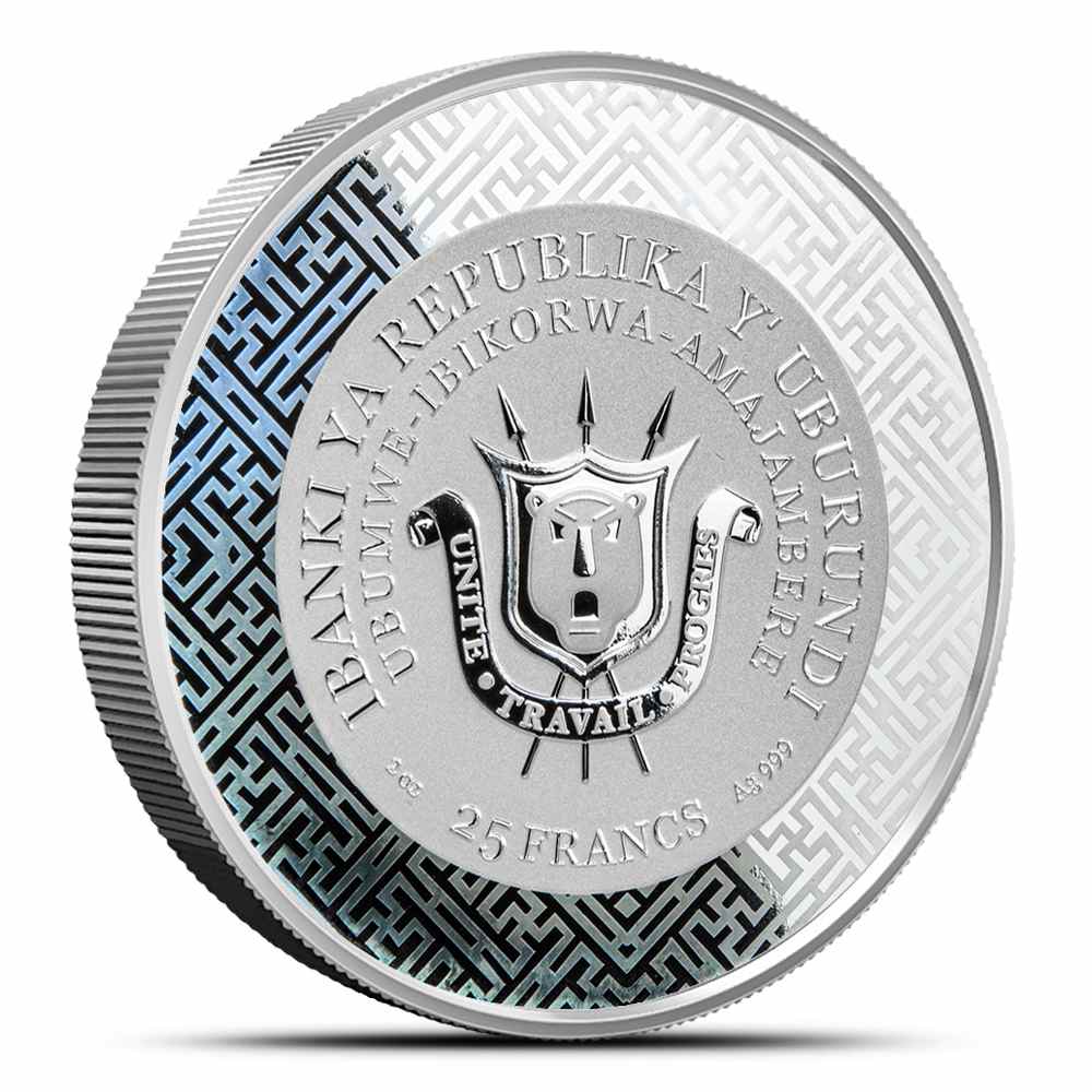 2026.1.10 福寿財喜霊石玉璧　新潟赤玉 2026 Proof Burundi With Jade Year of the Horse 2 oz Silver Coin