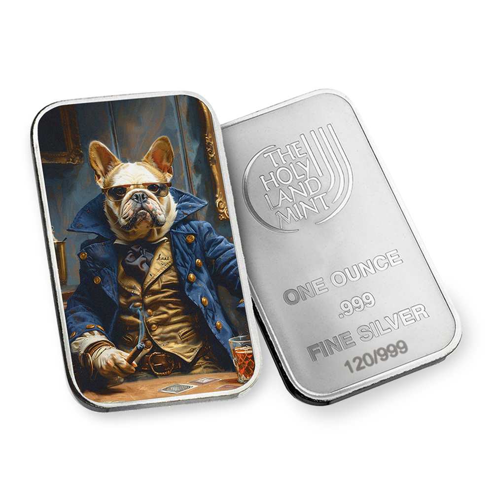 1 oz Colorized Silver Don Human Dog Bar | The Holy Land Mint