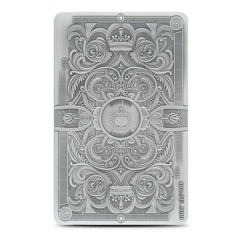 2024 Antique Colorized Samoa King Playing Cards Silver 4-Coin Set