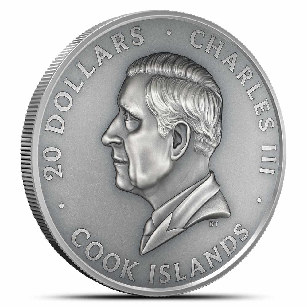 2025 3 oz Antique Cook Islands Silver Hidden Treasures Grande