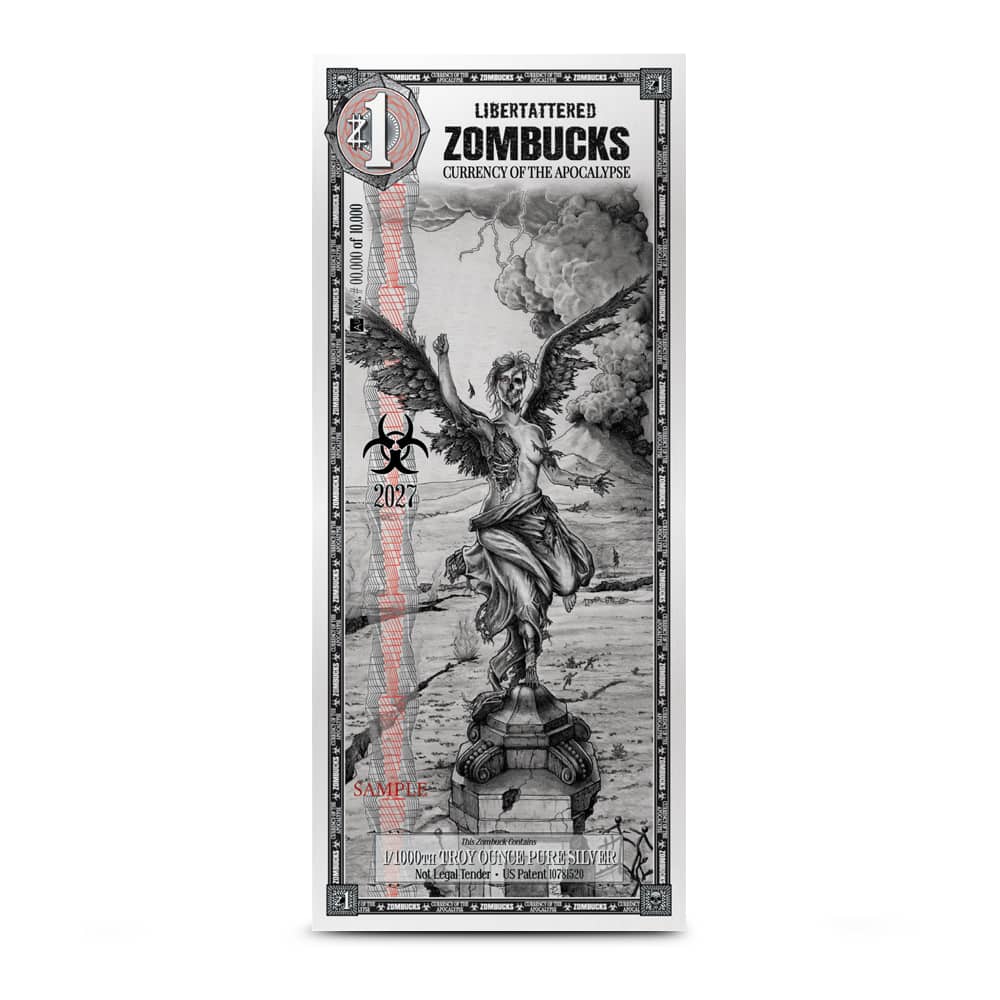 1 Zombucks World Libertattered Silver Note - Provident Metals™