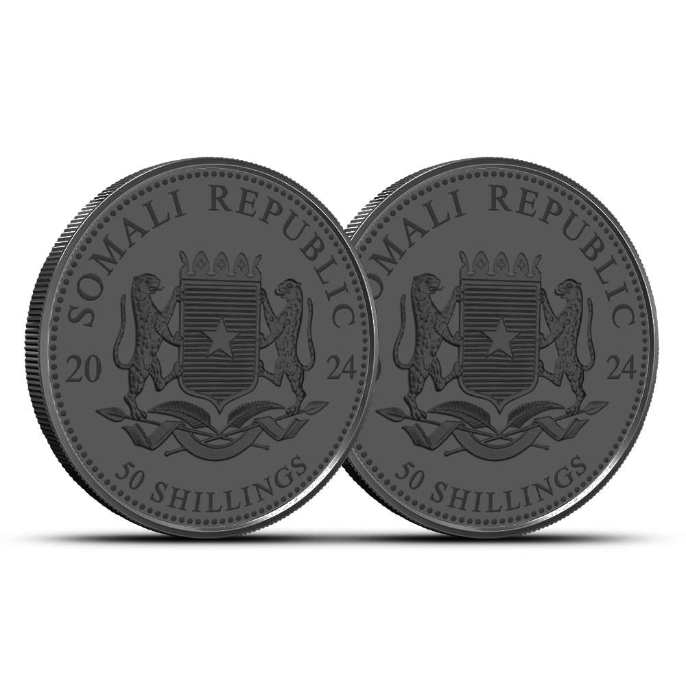 2026 1 oz Somalia Silver Elephant Black and White Two-Coin Set (BU