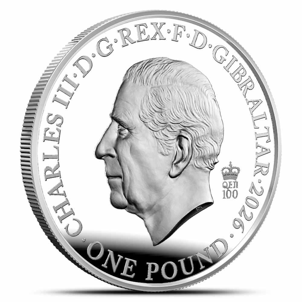 2026 1 oz Proof Gibraltar Silver The Queen Elizabeth II 100