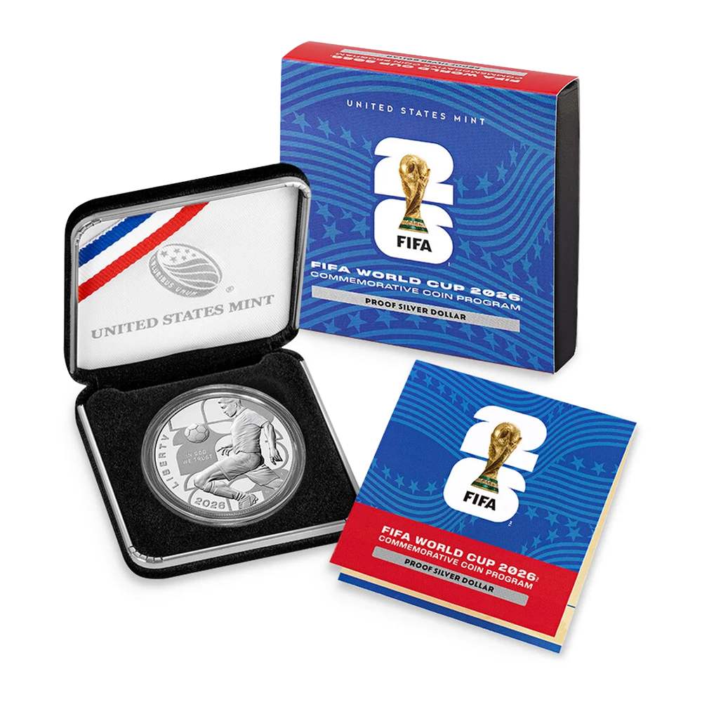 2026-P $1 Proof American FIFA World Cup Silver Dollar (Box + CoA