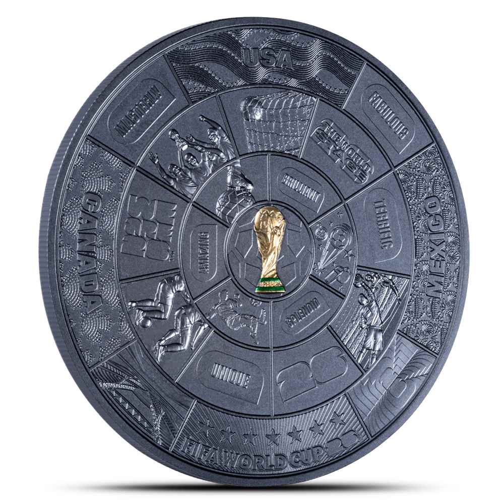 2026 2 oz Antique Samoa FIFA World Cup Maze Silver Coin (Box + CoA