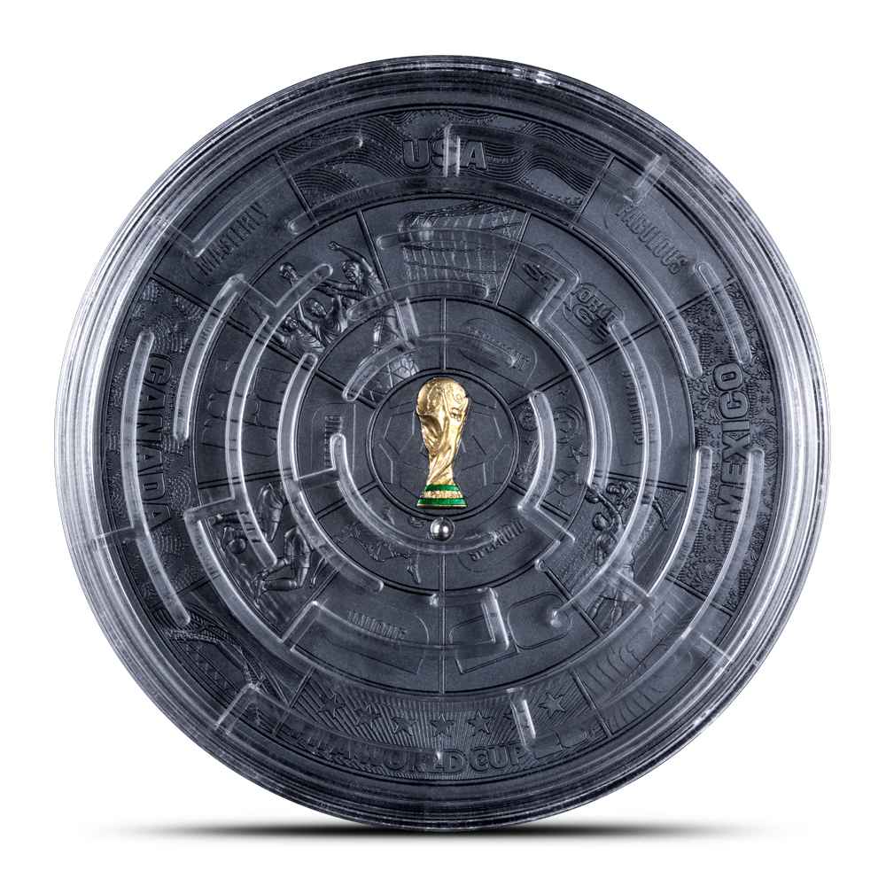 2026 2 oz Antique Samoa FIFA World Cup Maze Silver Coin (Box + CoA