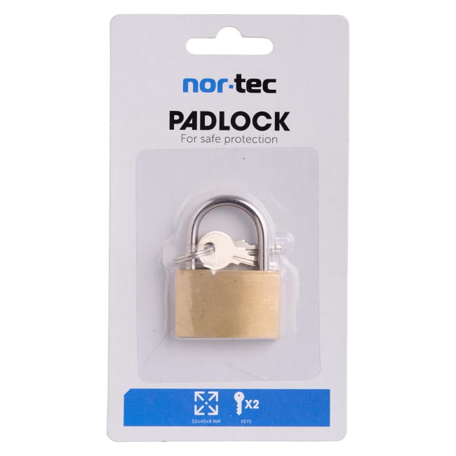 Hengelås 40mm SB-kort messing