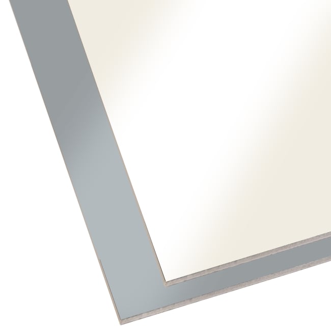 Alu plate 2-sidig hvit 9010- mellom grå 7040 DG5000 m/folie 0,9x1250x2500mm EN AW-3005 H44